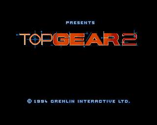 Top Gear 2 title screen for Amiga CD32